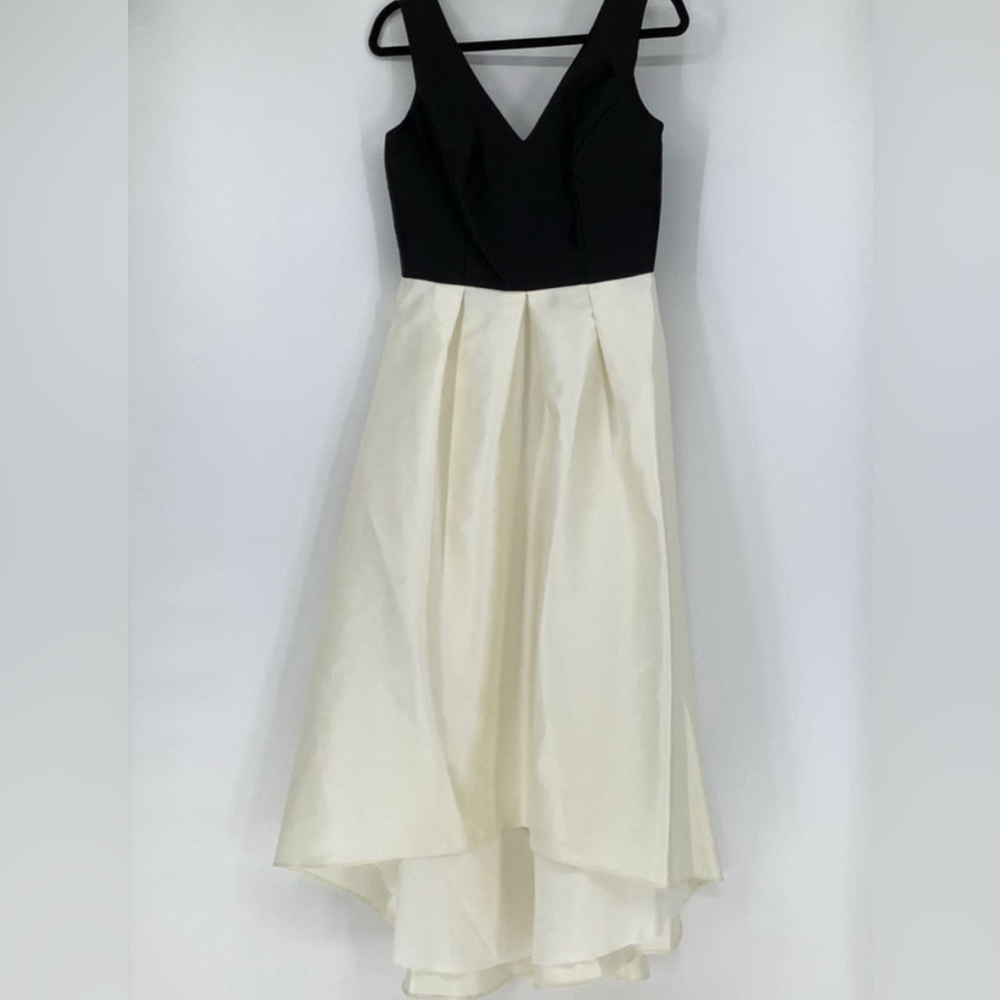 Designer Alfred Sung black and ivory dress - Picture 3 of 10
